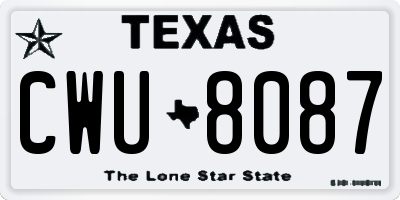 TX license plate CWU8087