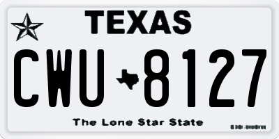 TX license plate CWU8127