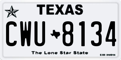 TX license plate CWU8134