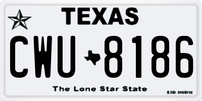 TX license plate CWU8186