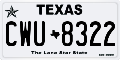 TX license plate CWU8322