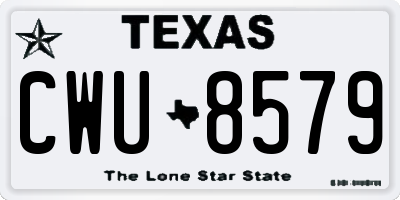 TX license plate CWU8579