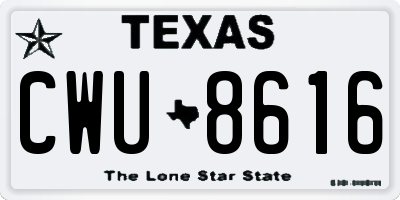 TX license plate CWU8616