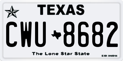 TX license plate CWU8682