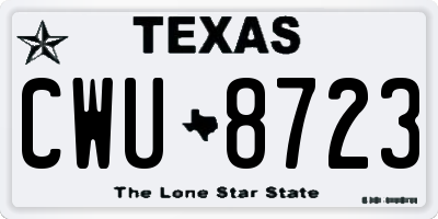 TX license plate CWU8723