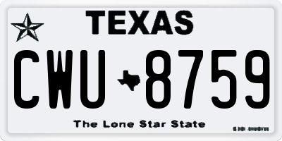 TX license plate CWU8759