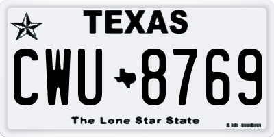 TX license plate CWU8769
