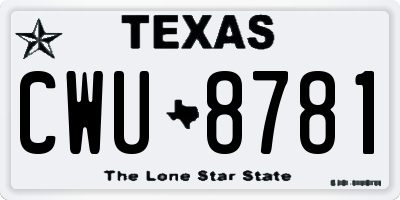 TX license plate CWU8781