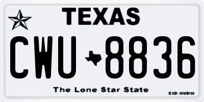 TX license plate CWU8836