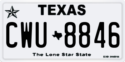 TX license plate CWU8846