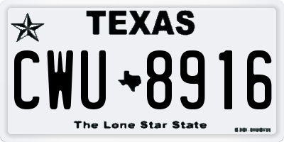 TX license plate CWU8916