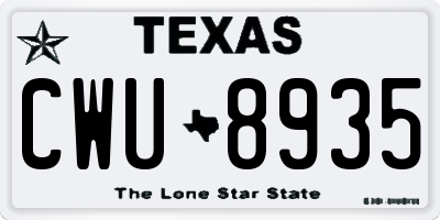 TX license plate CWU8935