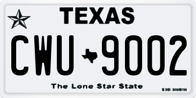 TX license plate CWU9002