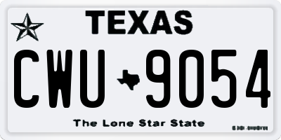 TX license plate CWU9054