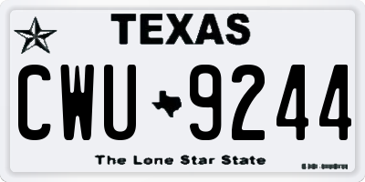 TX license plate CWU9244