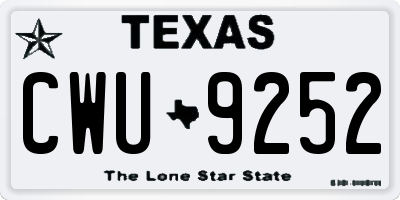 TX license plate CWU9252