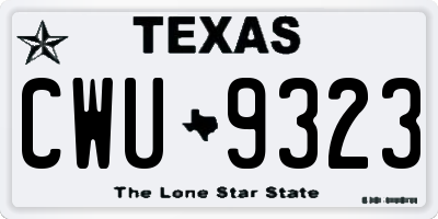 TX license plate CWU9323