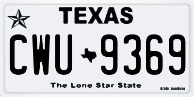 TX license plate CWU9369
