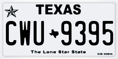 TX license plate CWU9395