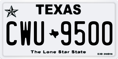 TX license plate CWU9500
