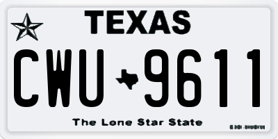 TX license plate CWU9611