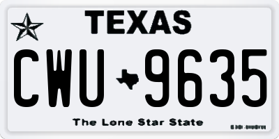 TX license plate CWU9635