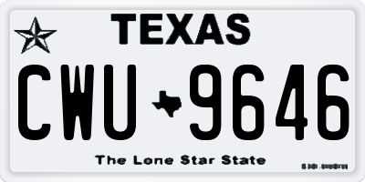 TX license plate CWU9646
