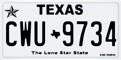 TX license plate CWU9734