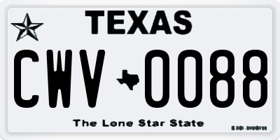 TX license plate CWV0088
