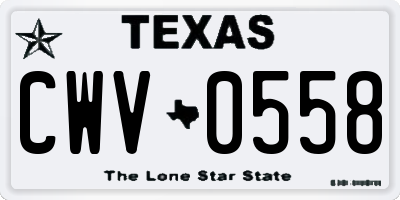 TX license plate CWV0558