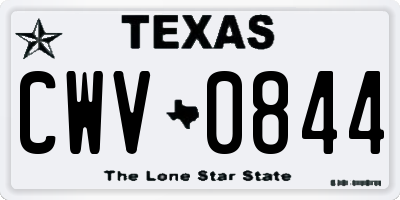 TX license plate CWV0844