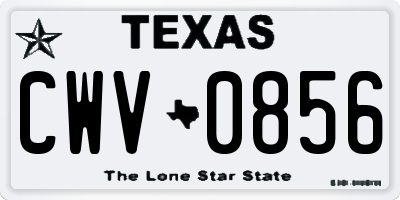TX license plate CWV0856
