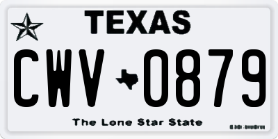 TX license plate CWV0879