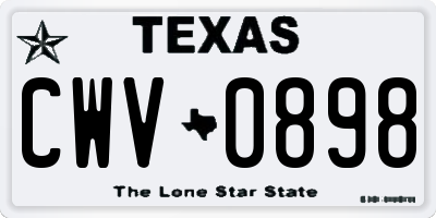 TX license plate CWV0898