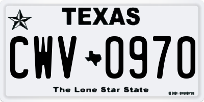 TX license plate CWV0970