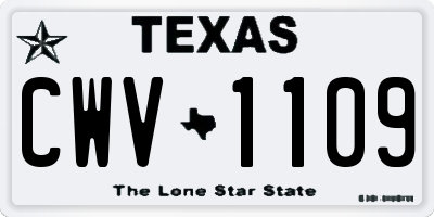 TX license plate CWV1109