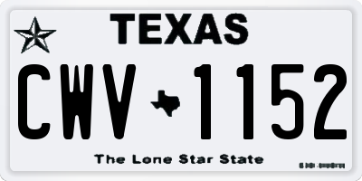 TX license plate CWV1152