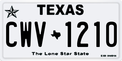 TX license plate CWV1210