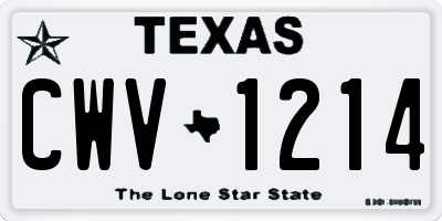 TX license plate CWV1214