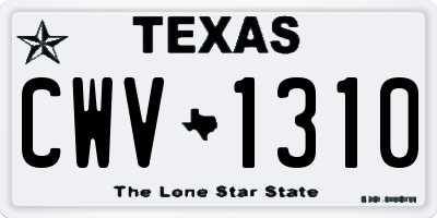 TX license plate CWV1310