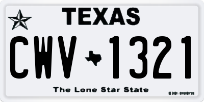 TX license plate CWV1321