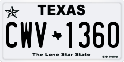 TX license plate CWV1360