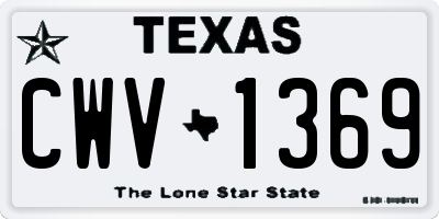 TX license plate CWV1369