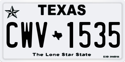 TX license plate CWV1535