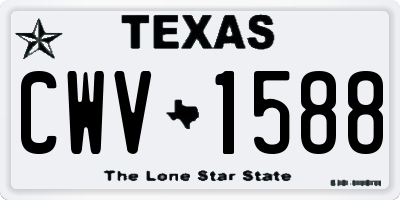 TX license plate CWV1588