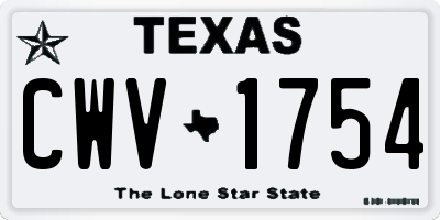 TX license plate CWV1754