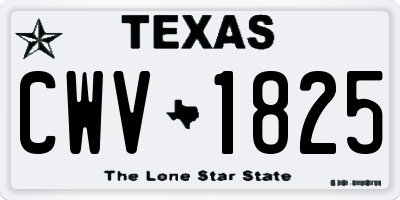 TX license plate CWV1825