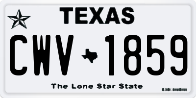 TX license plate CWV1859