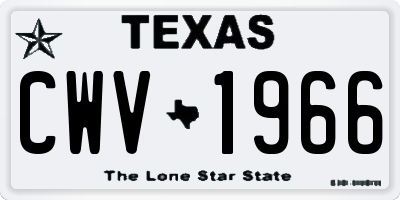 TX license plate CWV1966