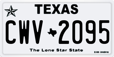 TX license plate CWV2095